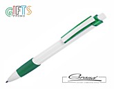 Ручка шариковая «Stem», белая с зеленым