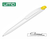 Ручка шариковая пластиковая «Stream», белая с желтым