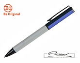 Ручка металлическая шариковая «Bro», серая с синим
