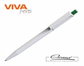 Ручка шариковая пластиковая «Xelo White», белая с зеленым
