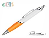 Ручка шариковая «Cover», белая с оранжевым
