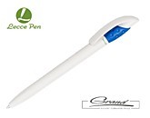 Ручка шариковая из биопластика «Golf Green», белая с синим