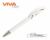 Ручка шариковая «Starco Metalic», белая с оранжевым