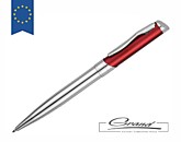 Ручка металлическая шариковая «Glasgow», серебро/красный