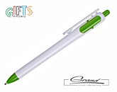 Ручка пластиковая «Wind Mix», белая с зеленым