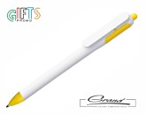Ручка пластиковая «Wind Mix», белая с желтым