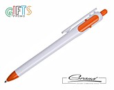 Ручка пластиковая «Wind Mix», белая с оранжевым