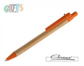 Ручка из картона шариковая «Natural Bio», оранжевая