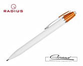 Промо-ручка шариковая «Rubino», белая с оранжевым