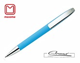 Ручка шариковая «View», покрытие soft touch, голубая