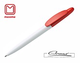 Эко-ручка шариковая «Icon Green IG2-BC», белая с красным