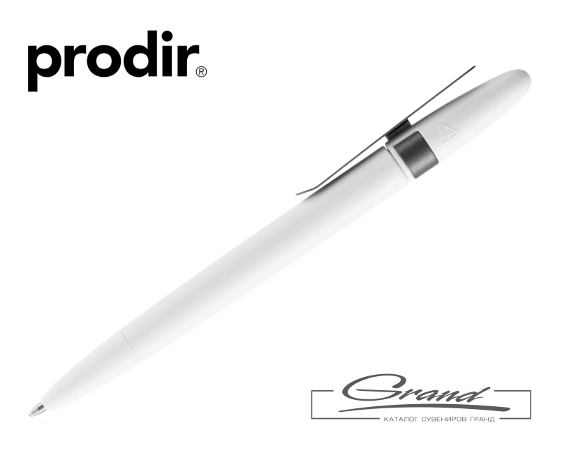 Ручка шариковая Prodir DS5 TSM Metal Clip, белая с серым Ручка шариковая Prodir DS5 TSM Metal Clip, белая с серым