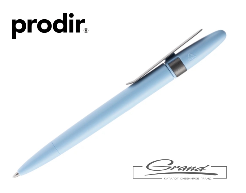 Ручка шариковая Prodir DS5 TSM Metal Clip, голубая с серым Ручка шариковая Prodir DS5 TSM Metal Clip, голубая с серым