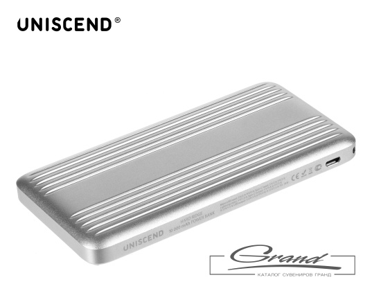 Металлический аккумулятор Hard Ridge, 10000 мАч, серебристый