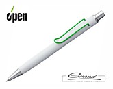 Ручка шариковая «Clamp», белая с зеленым