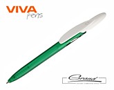 Ручка пластиковая шариковая «Rico Mix», зеленая с белым