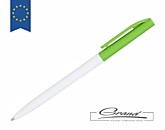 Ручка пластиковая шариковая «Mondriane», белая с зеленым