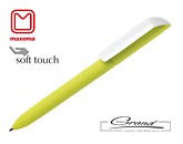 Ручка «Flow Pure», soft touch, белый клип, зеленое яблоко