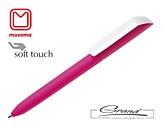 Ручка «Flow Pure», soft touch, белый клип, розовый