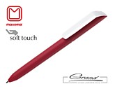 Ручка «Flow Pure», soft touch, белый клип, красный