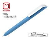 Ручка «Flow Pure», soft touch, белый клип, бирюзовый 