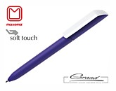 Ручка «Flow Pure», soft touch, белый клип, фиолетовый
