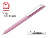 Ручка «Flow Pure», soft touch, белый клип, светло-розовый