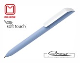 Ручка «Flow Pure», soft touch, белый клип, светло-голубой