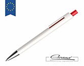 Промо-ручка шариковая «Bianco White», белая с красным