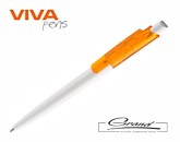 Ручка шариковая «Vini White Bis», белая с оранжевым