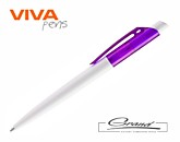 Ручка пластиковая шариковая «Vini White Bis» (белая с фиолетовым)