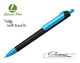 Ручка шариковая «Forte Soft Black» в СПб, черная с голубым