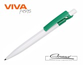 Ручка пластиковая шариковая «Maxx White», белая с зеленым