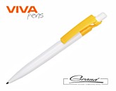 Ручка пластиковая шариковая «Maxx White», белая с желтым