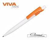 Ручка пластиковая «Maxx White» в СПб, белая с оранжевым