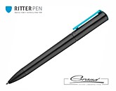 Ручка «Split Black Neon», черная с голубым