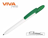Ручка пластиковая шариковая «Fill White», белая с зеленым