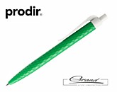 Ручка шариковая «Prodir QS01 PMP-P», зеленая с белым