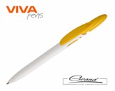 Ручка пластиковая шариковая «Rico White», белая с желтым