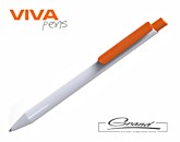 Промо-ручка шариковая «Otto Solid», белая с оранжевым