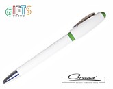 Ручка шариковая «Винтро», белая с зеленым