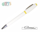 Ручка шариковая «Винтро», белая с желтым