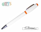 Ручка шариковая «Винтро», белая с оранжевым