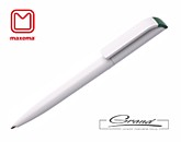 Эко-ручка «Tag Green TA2-B», белая с темно-зеленым