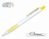 Ручка шариковая «Serpentine» в СПб, белая с желтым