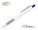 Ручка шариковая «Serpentine» в СПб, белая с фиолетовым