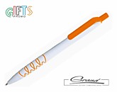 Ручка шариковая «Serpentine» в СПб, белая с оранжевым