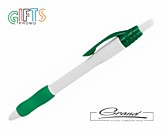 Ручка шариковая «Aron», белая с зеленым