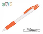 Ручка шариковая «Aron», белая с оранжевым