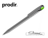Ручка шариковая Prodir DS1 TMM Dot, серая с ярко-зеленым